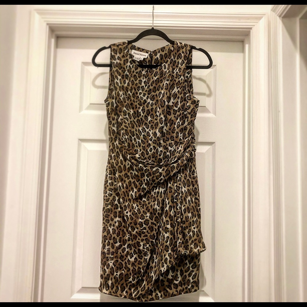Animal Leopard Cheetah Print Faux Wrap Dress